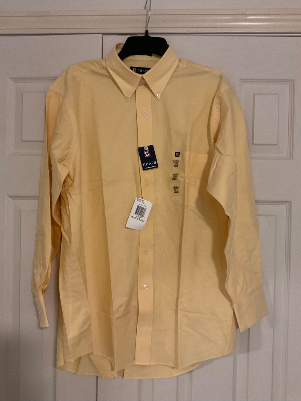 Chaps Men's Light Yellow Button-Down Dress Shirt